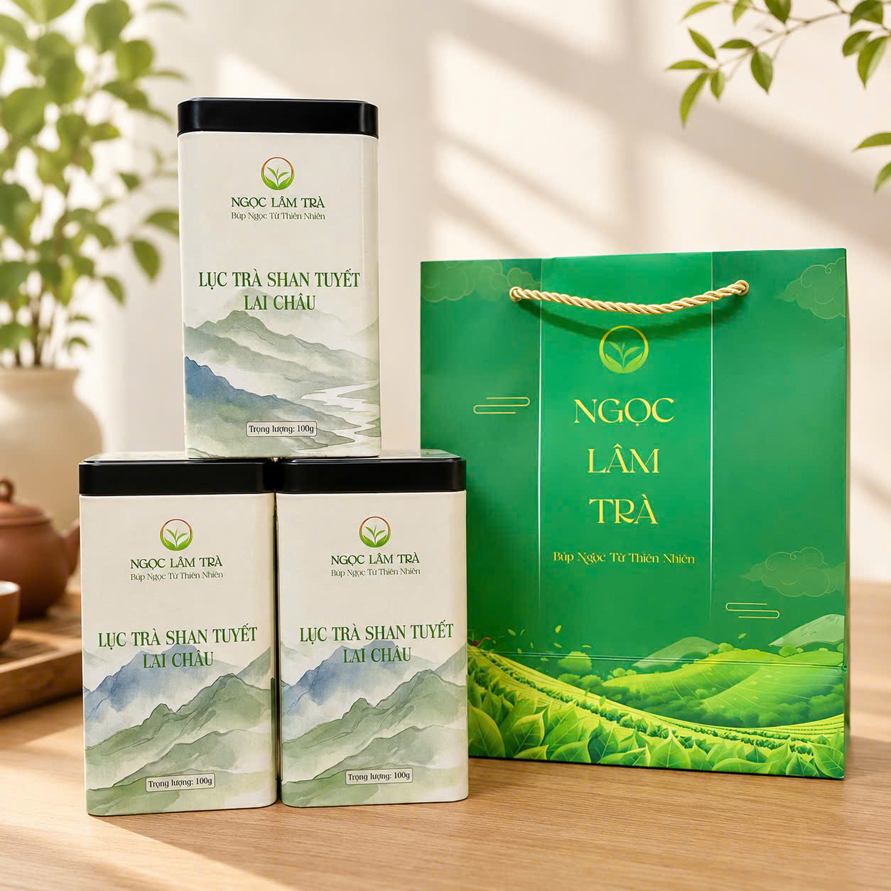 Lục Trà Shan Tuyết Lai Châu - Hộp Thiếc 100g - Ảnh 5