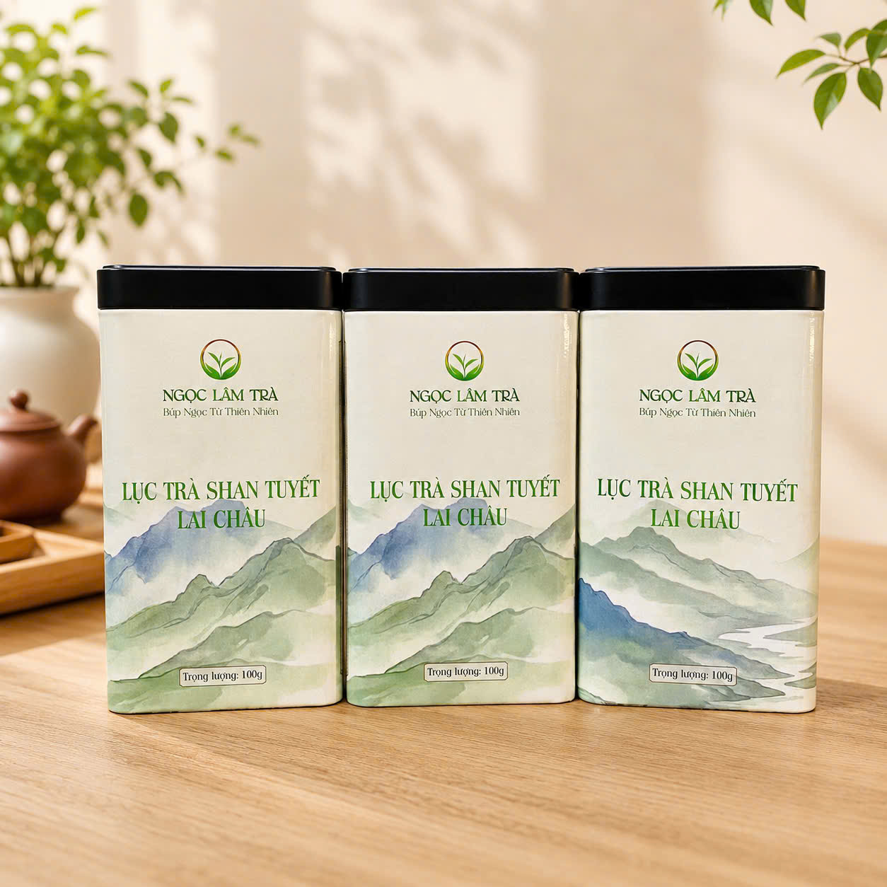 Lục Trà Shan Tuyết Lai Châu - Hộp Thiếc 100g - Ảnh 3